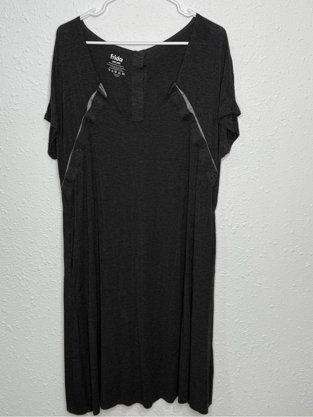 Frida One Size Charcoal Nursing Dress